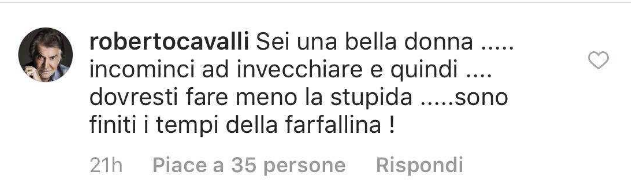 Commento di Roberto Cavalli a Belen