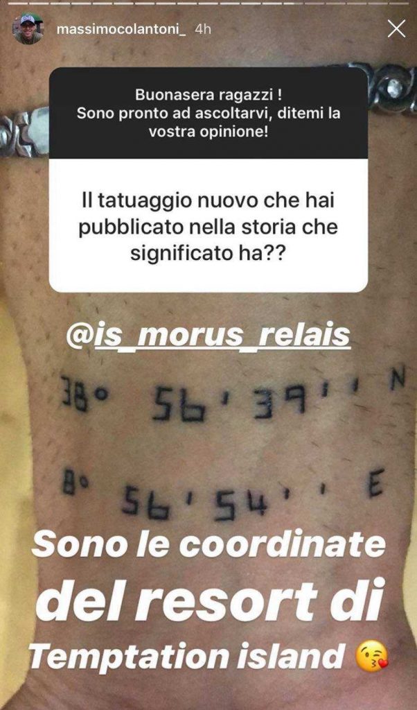 Il tatuaggio di Massimo Colantoni di Temptation Island