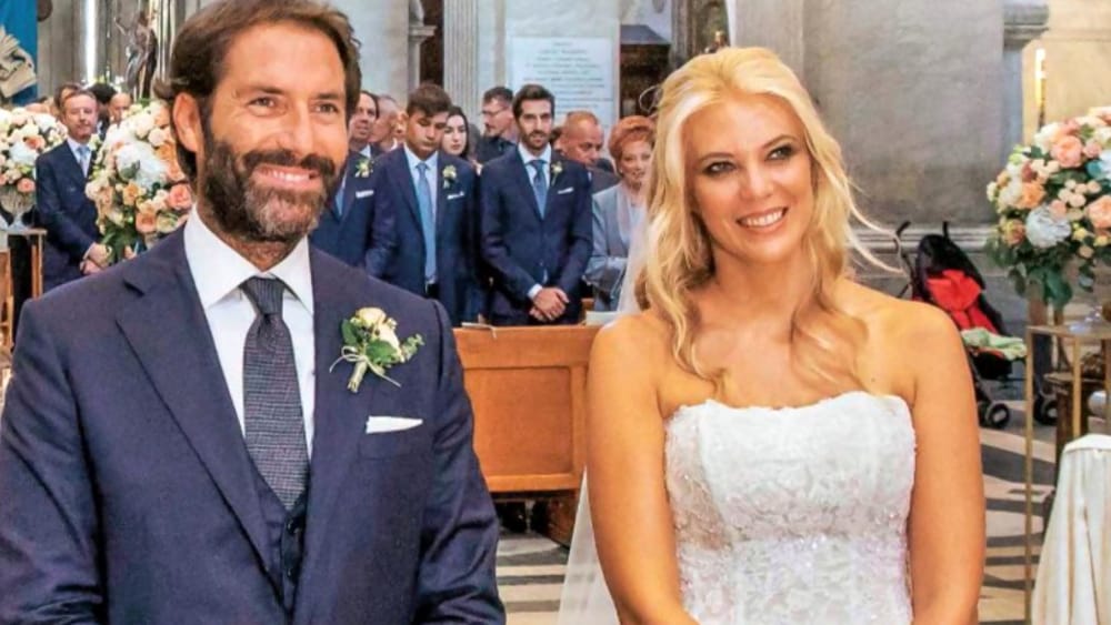 Eleonora Daniele e suo marito Giulio Tassoni nel giorno del loro matrimonio