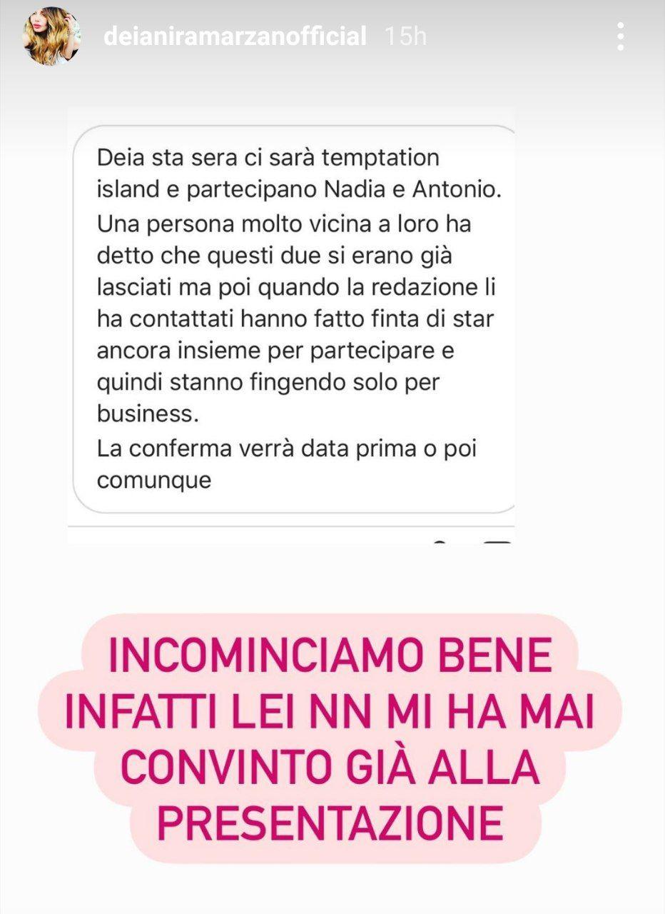 Segnalazione Nadia e Antonio Temptation Island