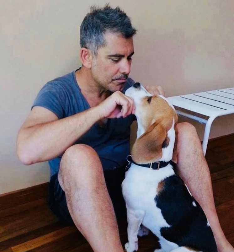 Peppe Zarbo e il suo cane Woody Foto Instagram