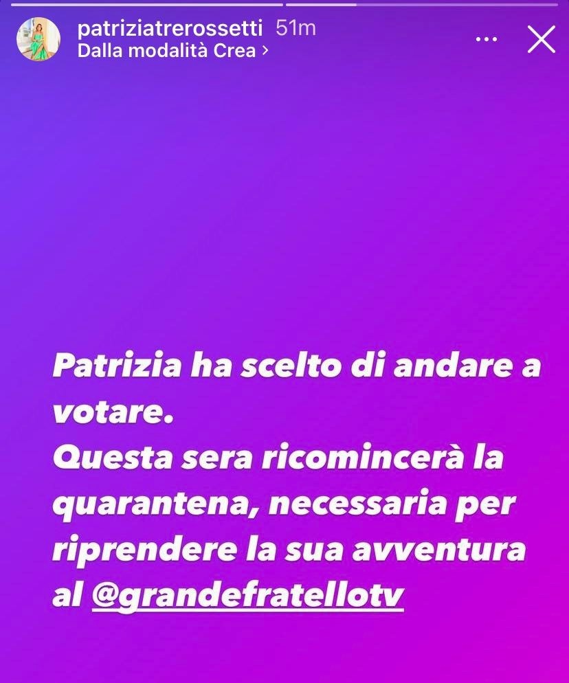 patrizia rossetti voto quarantena