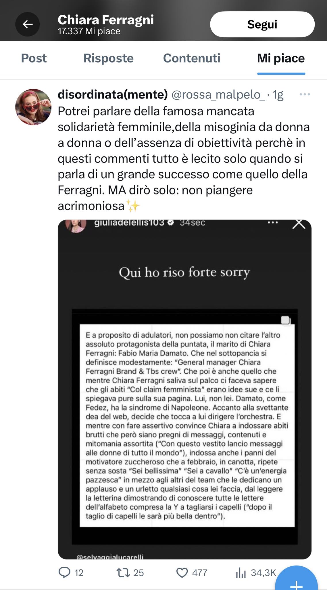 giulia de lellis chiara ferragni fedez selvaggia lucarelli