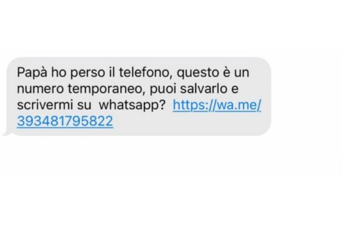 truffa papà ho perso il telefono messaggio