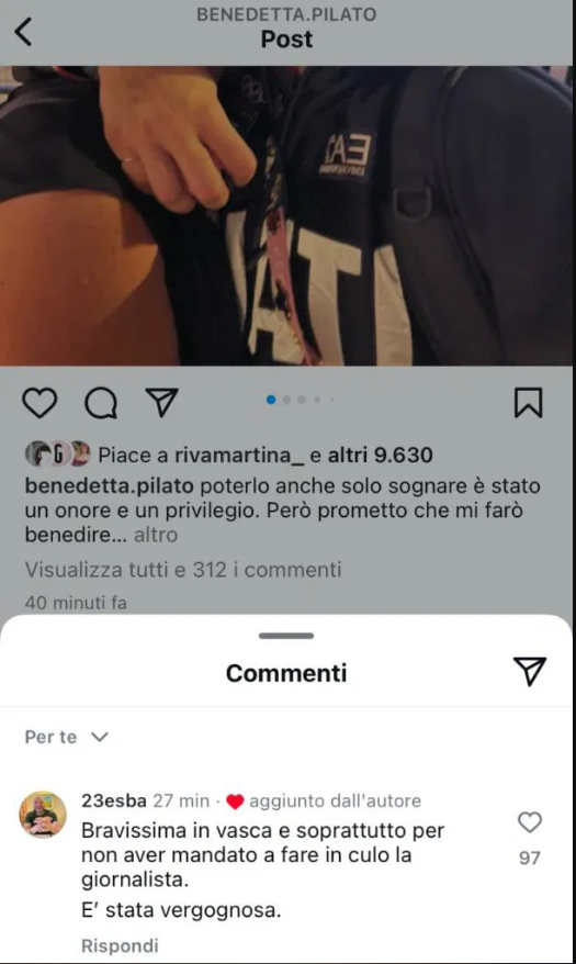 benedetta pilato commento caporale