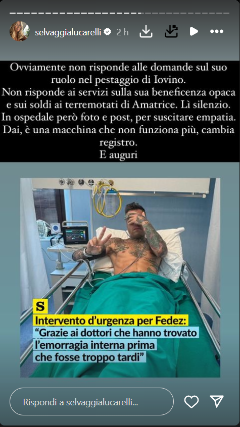 lucarelli fedez ospedale