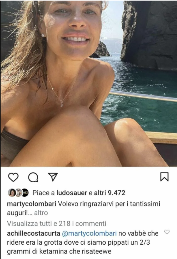 martina colombari commento figlio