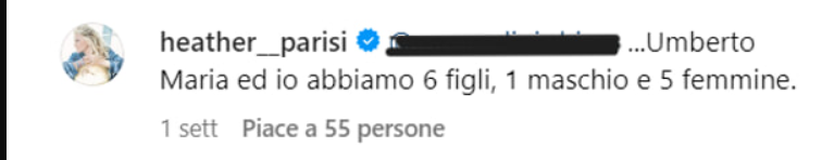 heather parisi commento figli