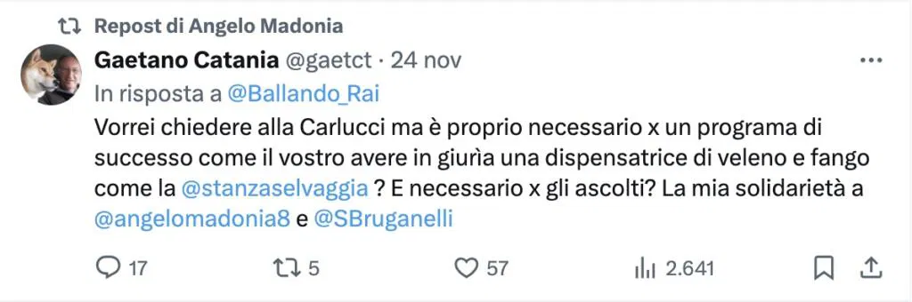 ballando con le stelle tweet