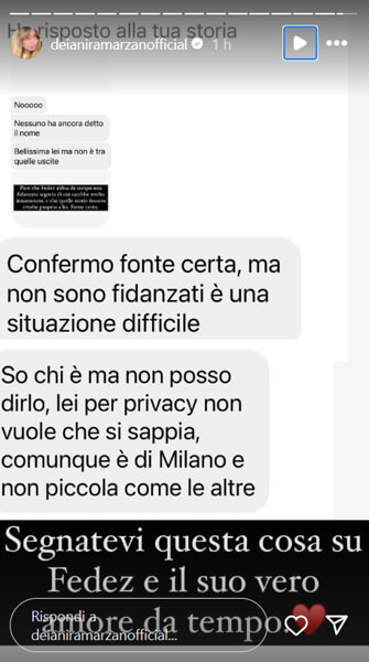 Le storie sulla presunta relazione di Fedez